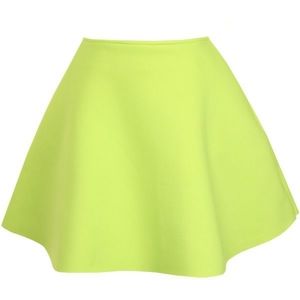 UNIF Neoprene neon green mini skirt